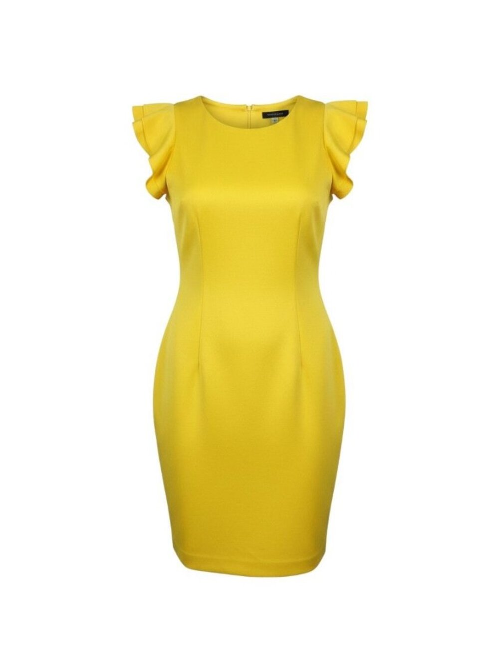 Tommy Hilfiger Yellow Ruffle Sleeve Sheath Dress 12